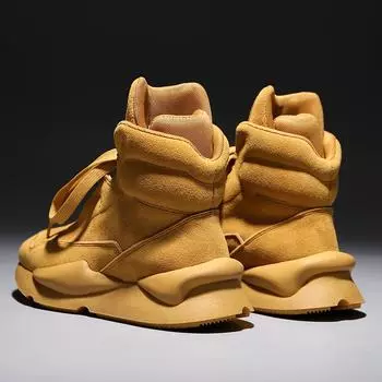 Модные мужские повседневные ботинки для улицы, увеличивающие рост, кроссовки с круглым носком, высокие, из коровьей кожи, Botas vaquerass hombre 38 серый