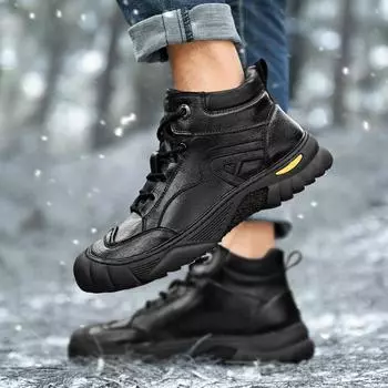 Модные мужские повседневные ботинки, мотокроссовая обувь для активного отдыха, удобные зимние мужские ботинки из натуральной кожи, модная обувь класса люкс для мужчин, походные ботинки 38
