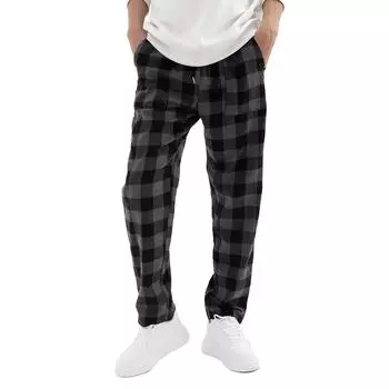 Модные мужские повседневные клетчатые полосатые брюки S белый