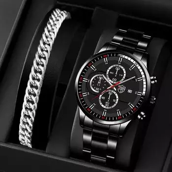 Модные мужские повседневные часы, мужские наручные часы с круглым циферблатом из нержавеющей стали, кварцевые часы для мужчин, часы с датой и браслетом серебряный