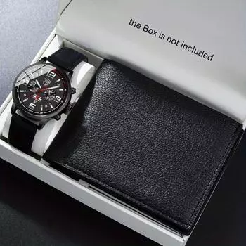 Модные мужские повседневные деловые кварцевые наручные часы и роскошный мужской кошелек - лучшие подарки для него