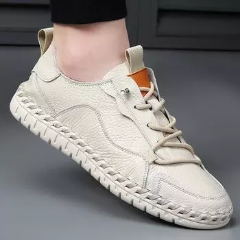 Модные мужские повседневные кожаные туфли Минималистичный и универсальный дизайн. Удобная обувь для повседневного использования в офисе, на открытом воздухе, для вечеринок. 38 чёрный