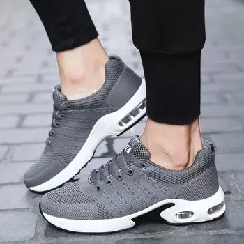 Модные мужские повседневные кроссовки Breath Lightweight Sneakers Outdoor Mesh Black Running Shoes Jogging Tenis Walking Zapatillas De Deporte 38 чёрный