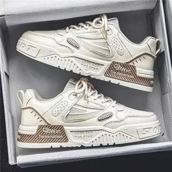 Модные мужские повседневные кроссовки из сетчатой ткани, дышащие, модные кроссовки на шнуровке 2024 года, кроссовки для ходьбы, бега, тренировок 39 чёрный