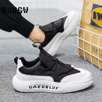 Модные мужские повседневные кроссовки Модные кожаные цветные блоки Дышащие Роскошные массивные кроссовки Увеличение роста Платформа Лоферы 39