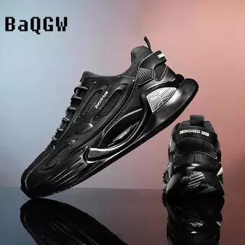 Модные мужские повседневные кроссовки, модные спортивные баскетбольные кроссовки, эластичные, нескользящие, дышащие, дизайнерские студенческие весенние уличные мокасины 39 чёрный