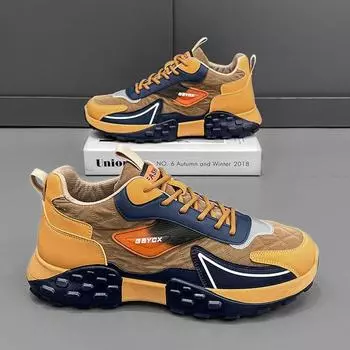 «Модные мужские повседневные кроссовки, новый осенний стиль с толстой подошвой, высокие, легкие и удобные» 39 бежевый