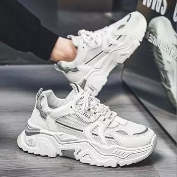 Модные мужские повседневные кроссовки с толстой подошвой из сетчатой ткани, летние дышащие кроссовки с мягкой подошвой для бега, модная спортивная обувь для активного отдыха, мужские кроссовки 39