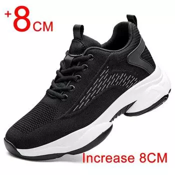 Модные мужские повседневные кроссовки, увеличивающие рост, дышащая сетка, легкие, для отдыха, 8 см, 6 см, увеличивающие рост, мужские теннисные туфли 38