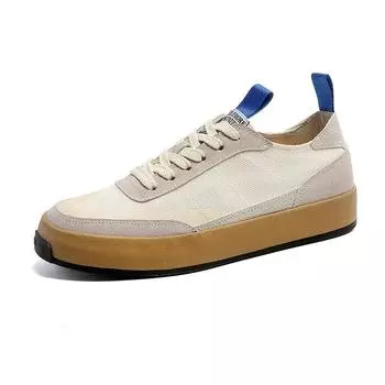 Модные мужские повседневные кроссовки в стиле пэчворк на плоской подошве из парусины для мужчин, туфли на платформе из ледяного шелка для ходьбы, удобные винтажные кроссовки для мужчин 39 бежевый