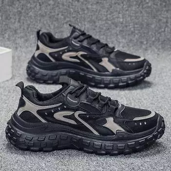 Модные мужские повседневные кроссовки, весенние новые сетчатые дышащие кроссовки, легкие трендовые уличные нескользящие кроссовки для ходьбы Tenis Masculino Plus 39 чёрный