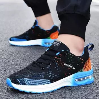 Модные мужские повседневные кроссовки весна/осень с воздушной подушкой из сетчатой ткани, легкие, дышащие, мужские кроссовки для бега, модная универсальная обувь для путешествий 38