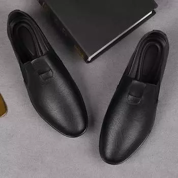 Модные мужские повседневные летние мокасины 2024 года, простые легкие туфли для жениха из натуральной кожи, модные мужские деловые туфли, универсальная мужская обувь 38 синий