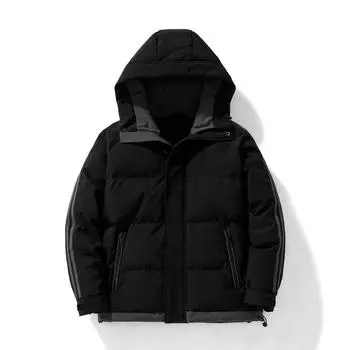 Модные мужские повседневные однотонные парки с капюшоном, мужские теплые мужские пальто, стеганая куртка, мужские зимние парки, толстые куртки, пальто S коричневый