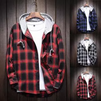 Модные мужские повседневные плиссированные тонкие платья с длинными рукавами, рубашка с капюшоном, блузка, топы XXXL красный