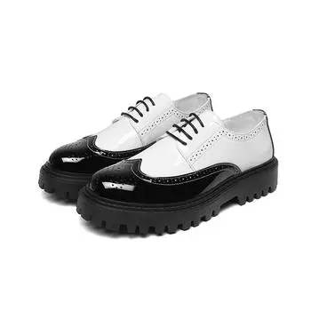 Модные мужские повседневные туфли-броги на толстой подошве, классические черные и белые кожаные туфли, брендовая мужская обувь A4383 6.5