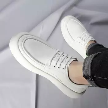 Модные мужские повседневные туфли на шнуровке в британском стиле, кожаные мужские удобные туфли на плоской подошве для вождения, классические мужские оксфорды для активного отдыха 38 чёрный