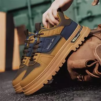 Модные мужские повседневные туфли PARZIVAL, классические мужские ботинки, нескользящая платформа, осенне-зимние мужские кожаные кроссовки, нескользящие ретро-туфли для вождения 39