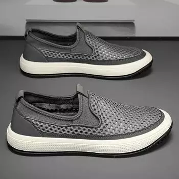 Модные мужские повседневные туфли ручной работы с выемками на плоской подошве, дизайнерские уличные нескользящие повседневные дышащие мокасины, удобная обувь для вождения 38 чёрный