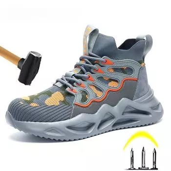 Модные мужские рабочие ботинки, неразрушимая защитная обувь, мужские туфли со стальным носком, рабочие кроссовки с защитой от проколов, мужская обувь, рабочая обувь для взрослых 38 чёрный