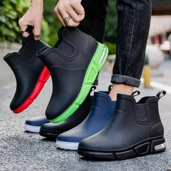 Модные мужские резиновые сапоги резиновые резиновые сапоги 2024 мужские резиновые сапоги водонепроницаемые рабочие ботинки удобные нескользящие мужские ботинки 39