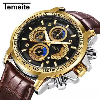 Модные мужские роскошные брендовые часы с ремнем, деловые часы A