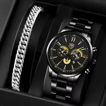 Модные мужские роскошные часы, деловые мужские наручные часы с ремешком из нержавеющей стали, мужские повседневные кварцевые часы, браслет, набор часов с датой ярко-розовый