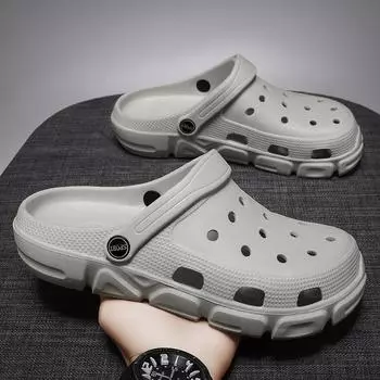 Модные мужские сабо из ЭВА, легкие садовые туфли, мужские пляжные сандалии, домашняя обувь для ванной, унисекс, повседневные шлепанцы 41 чёрный