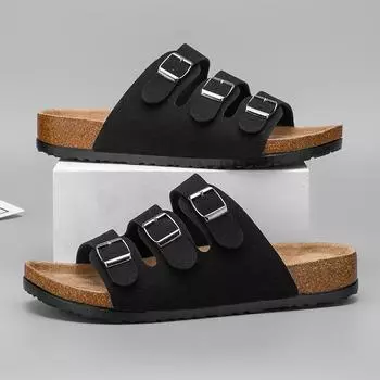 Модные мужские сандалии, летние кожаные мужские сандалии, женские тапочки, нескользящая повседневная пляжная обувь для отдыха на природе, прочная обувь класса люкс Zapatos Hombre 35-36 коричневый