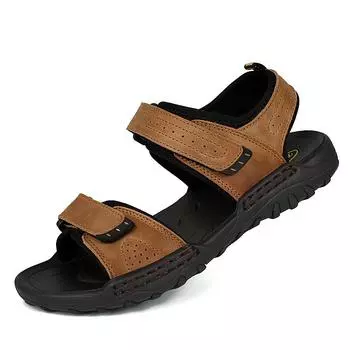 Модные мужские сандалии Летние сандалии для отдыха и пляжа Мужская обувь 2024 Новая уличная обувь для ходьбы по воде Мужские ретро удобные повседневные сандалии 38 коричневый