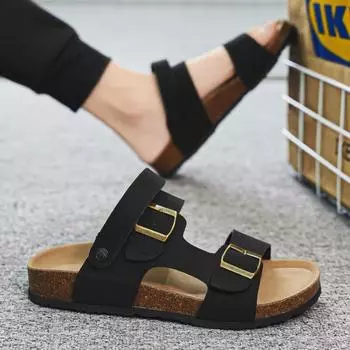 Модные мужские сандалии летняя уличная пляжная обувь повседневная пляжная походная обувь Sandalen нескользящая обувь Zapatillas Hombre для воды большой размер 39-45 39 чёрный