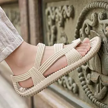 Модные мужские сандалии нескользящие мужские туфли лето 2024 пляж новое поступление распродажа оптовая продажа купить по акции Ева в приветственной сделке удобный тренд 36-37