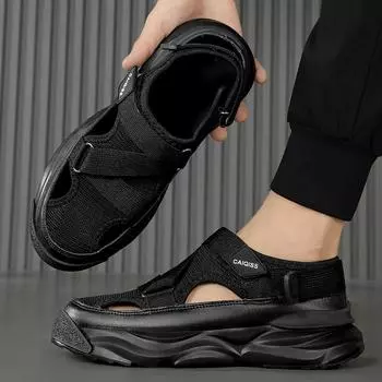 Модные мужские сандалии PARZIVAL, дышащая повседневная обувь для мужчин, нескользящие пляжные сандалии для отдыха на открытом воздухе, мужские сандалии на платформе, летние сандалии для отдыха 36 бежевый