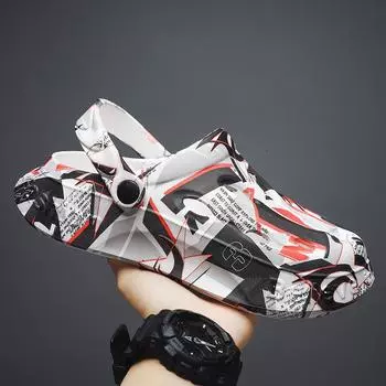 Модные мужские сандалии PARZIVAL, дышащие домашние тапочки, модная обувь для сада на платформе, пляжные водные туфли, сандалии для мужчин 39-40 белый