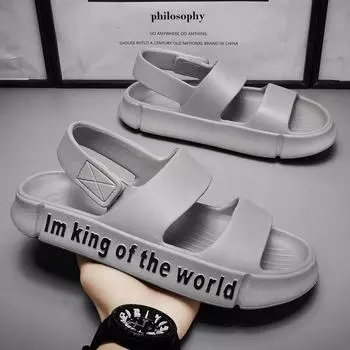 Модные мужские сандалии, пляжные сабо, уличные удобные мягкие тапочки, мужская повседневная обувь, садовая обувь, мужские пляжные сандалии 40 чёрный