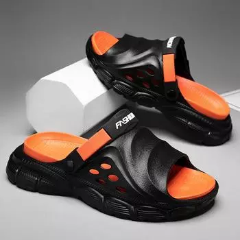 Модные мужские сандалии Пляжные тапочки для улицы Удобные шлепанцы Пляжные сабо Мужская повседневная обувь Садовая обувь Мужские тапочки Сандалии 38-39