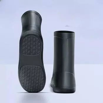 Модные мужские сапоги для дождливого дня из силикона для мужчин, черные, нескользящие, без шнуровки, износостойкие, для работы, высокого качества, мокасины 34