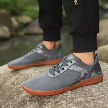 Модные мужские широкие парусиновые кроссовки для босых ног 2024 года, мужские и женские туфли на плоской подошве с мягкой нулевой подошвой и широким носком, легкие модные кроссовки большого размера 48 36 чёрный