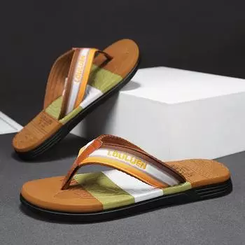 Модные мужские шлепанцы, пляжные сандалии, летние тапочки, нескользящие повседневные туфли на плоской подошве, тапочки, домашняя обувь для мужчин, уличные тапочки 39 красный