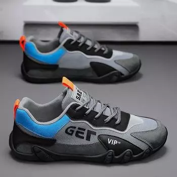 Модные мужские скальные туфли для активного отдыха, летние новые сетчатые дышащие кроссовки, легкие нескользящие туфли на платформе Zapatillas Hombre 2024 39 чёрный