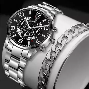 Модные мужские спортивные часы мужские роскошные деловые кварцевые наручные часы из нержавеющей стали для мужчин повседневные наручные часы браслет золотой