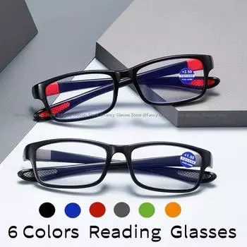 Модные мужские спортивные очки для чтения унисекс винтажные сверхлегкие очки TR90 для гиперметропии женские ретро квадратные очки HD для пресбиопии 1.0 красный