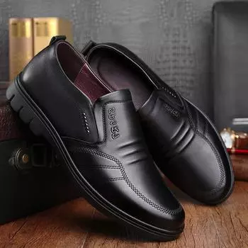 Модные мужские спортивные туфли, мокасины, мужские нескользящие кожаные туфли без застежек, черные туфли для вождения, кроссовки, мужские туфли, легкая дышащая обувь на плоской подошве 39