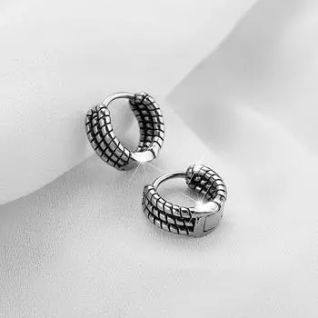 Модные мужские стильные универсальные износостойкие серьги из нержавеющей стали, ювелирный аксессуар one size