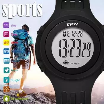 Модные мужские светодиодные цифровые часы, мужские роскошные военные водонепроницаемые спортивные часы высшего бренда