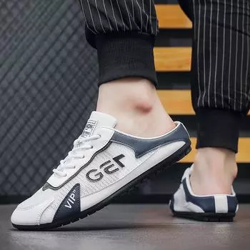 Модные мужские тапочки Baotou 2024 года, новый стиль, на латексной подошве, с плоским дном, летние, тонкие, с разрезом 44 серый