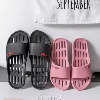 Модные мужские тапочки для ванной, летние, для домашнего купания, с мягкой подошвой, дышащие, большого размера, с защитой от протечек 36-37 чёрный