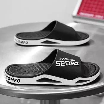 Модные мужские тапочки из ПВХ с мягкой подошвой, нескользящие шлепанцы, повседневные уличные пляжные шлепанцы, домашние тапочки для ванной комнаты, новые сандалии 38-39
