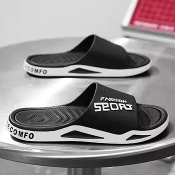 Модные мужские тапочки из ПВХ с мягкой подошвой, нескользящие шлепанцы, повседневные уличные пляжные шлепанцы, домашние тапочки для ванной комнаты, новые сандалии 38-39