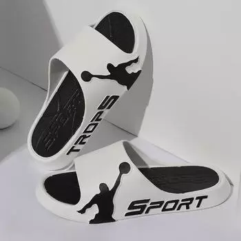 Модные мужские тапочки, модные домашние тапочки для пар, нескользящая пляжная обувь для мужчин, легкие шлепанцы с мягкой подошвой EVA, новые шлепанцы 36-37 белый